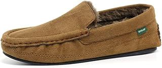 DUNLOP Mens Famous GEORGE Moccasin Loafers Faux Sheepskin Fur Slippers with Rubber Sole