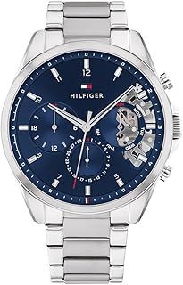 Tommy Hilfiger Analogue Multifunction Quartz Watch for Men with Stainless Steel mesh and Link Bracelet and Leather Strap