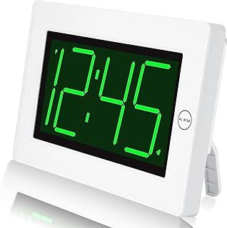 KWANWA Alarm Clock,Digital Wall Clock Battery Operated with Big 1.2'' LED Time Display,3 Levels Adjustable Brightness,12Hr,Portable Cordless,Alarm Clocks Bedside for Travel/Desk/Kids/Senior