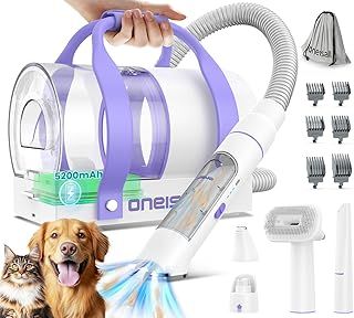 oneisall Dog Grooming Kit with Vacuum,Dog Clippers Vacuum,10000Pa Powerful Suction 99% Pet Hair,Pet Hair Vauum with 12 Proven Tools for Shedding Grooming