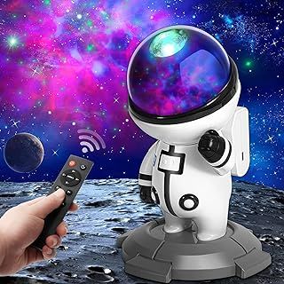 Astronaut Galaxy Projector, Star Projector, Space Night Light Projector for Kids & Adults, with Timer, USB Rechargeable Ceiling Galaxy Light Projector for Bedroom Decor, Birthdays Christmas Gifts