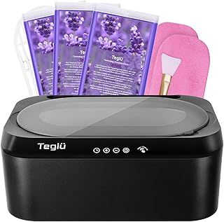 Updated Paraffin Wax Bath for Hands and Feet 4L with Automatic Lid, Paraffin Wax Machine with 3pcs Paraffin Wax/Glove/Brush for Hand Spa at Home/Salon, 200W, FHC-2222