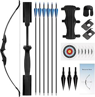 40LBS Bow and Arrow Set for Adult,Archery Set Suitable for Left&Right Handed,Outdoor Target Practice,Hunting,CS,Takedown Recurve Bow Set