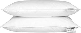 HOMESCAPES - White Goose Feather & Down Pillow Pair - Department Store Quality - Wash at Home Range - Medium/Soft Firmness - Hypo Allergenic & Anti Dust Mites - RDS Certified.