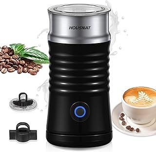 Housnat 4-in-1 Milk Steamer and Frother - Hot & Cold Milk Foam Maker for Coffee and Hot Chocolate - 240ml, Auto Shut-Off, Easy Clean