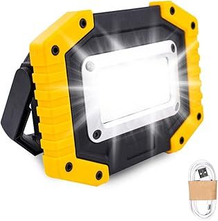 LED Rechargeable Work Lights, 30W Floodlight Battery Security Light with 3 Modes Outdoor COB Floodlight Camping Lights with USB Waterproof for Yard, Garage, Fishing, Hiking(Battery Included)