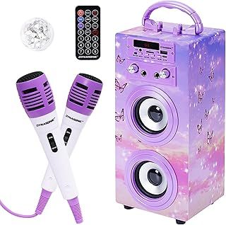 3º Gen. Microphone Karaoke Speaker, bluetooth speaker karaoke ideal for original teenage gifts for children girls toys, kid toys (Model 025) (025-18 LIGHTS)