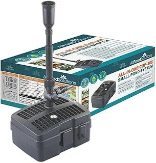 AllPondSolutions CUP-305-2000L/H All in One Pond Pump Filter with Fountain and 5w UV Steriliser, Clear Water Algae Control for Ponds up to 2000L