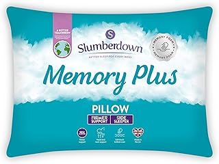 Slumberdown Memory Foam Pillow 1 Pack - Firm Support Side Sleeper Pillow for Neck and Shoulder Pain Relief - Orthopaedic, Supportive, UK Standard Size (38cm x 64cm)