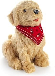 Ageless Innovation Joy For All Interactive Pet Dog - Lifelike & Realistic Companion with Soft Fur, Head and Tail Movements, Real-Feel Heartbeat and Two-Way Barkback Technology - Golden Pup