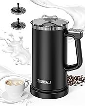 Milk Frother, Electric Milk Frother with 4 Modes, Hot & Cold Milk Heater and Foamer, 350ml, 500W, Auto Shut-Off Milk Warmer for Coffee, Latte, Cappuccino, Black