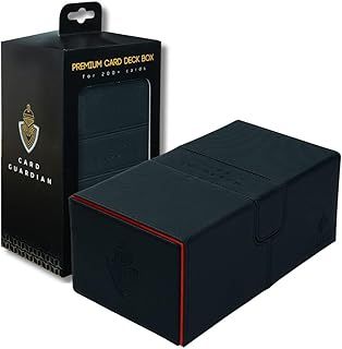 Card Guardian - Premium Double Deck Box for 200+ Cards Trading Card Games TCG (Black)