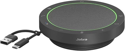 Jabra Speak2 55 Wireless Bluetooth Speakerphone with 4 Noise-cancelling Mics, Full-range 50mm Speaker, Wideband Audio, Compact and portable - MS Teams Certified, Works with Other Platforms - Dark Grey