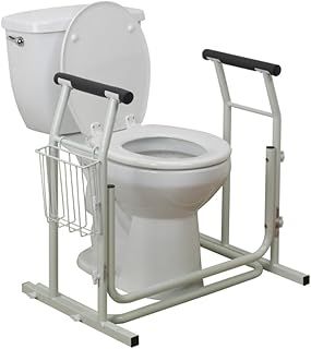 Drive Medical Stand Alone Toilet Safety Rail, White