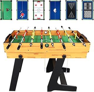 AIPINQI 4-in-1 Multi Game Combination Table Set, 48" Mini Foosball, Ping Pong, Pool Table, Slide Hockey for Game Rooms, Bars, Party, Family Night