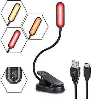 Amber Reading Lights for Books in Bed – Red Book Light for Reading in Bed - Amber Book Light Clip On