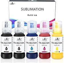 L&C 500ML Sublimation Ink for Epson Ecotank 2400 ET2830 2815 4810 ET2720 ET2760 ET2750 ET2850 EcoTank Printer (KKCMY)