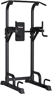 PASYOU Power Tower Dip Station, Adjustable Pull Up Dip Station for Home Gym Strength Training, Pull Up Bar Dip Stand Workout Equipment Max Load 660LBS(PU40)