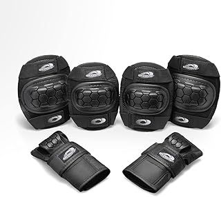 Osprey Kids' Skate Bmx Pads - Knee, Elbow and Wrist Protective Set - 6 Piece Scooter Streetsport Pad Set - Multiple Designs