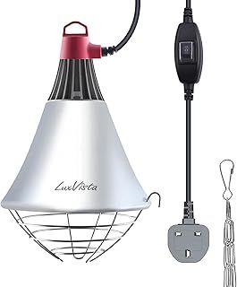 Luxvista E27 Infrared Heat Bulb 250W Dimmable Reptile Heat Lamp Bulb, Edison Screw E27 Infrared Basking Reflector Spotlight Floodlight Incandescent Bulbs, for Chicks, Turtles, Geckos, Snakes, Lizards