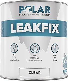 Polar Premium Leak Seal Clear Paint - 500ml - Instant Waterproof Roof Sealant - Ideal for Leaks, Cracks & Roof Repair - Concrete, Brick, Metal, Drainpipes & Gutters - Easy to Apply