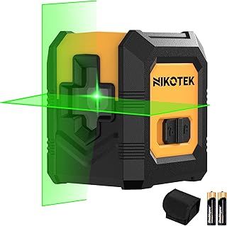 Green Laser Level Self-Leveling Bright Green Beam Horizontal and Vertical Cross Line Laser for Home Decoration DIY etc.Carrying Pouch Battery Included