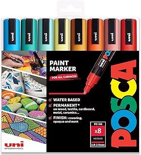 Posca - PC-5M - Paint Marker Art Pens - 1.8-2.5mm - Summer Tones Set of 8 in Gift Wallet