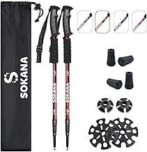 SOKANA Walking Poles 2 Pack Folding Walking Sticks for Men and Women | Lightweight Trekking Poles with Quick Lock System for Hiking Climbing Camping
