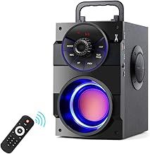 TAMPROAD Portable Bluetooth Speakers with Subwoofer Rich Bass Wireless Outdoor/Indoor Party Speakers Powerful Speaker Support Remote Control FM Radio for Phone Computer PC Home TV