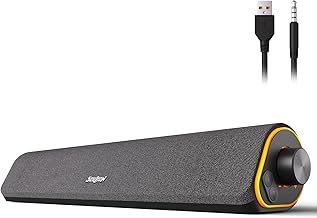 SOULION R50 PC Speakers, Bluetooth & 3.5 mm Computer Speakers USB Powered, Colorful Lights Soundbar with Switch Button, Stereo Surround Soundbar for PC, Desktop, Laptop