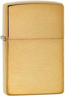 Zippo Armor Lighter - Brushed Brass, Amber