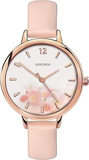 Sekonda Women's Analogue Quartz Watch with 35mm Alloy Case, Analogue Display and PU Strap
