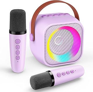 Karaoke Machine 2 Microphones, Toys for 3-12 Year Old Girls Birthday Gifts for Girls Microphone for Kids 3-9 Year old Girl Gifts Toys for Girls Christmas Xmas Gifts for Kids Portable Karaoke Machine