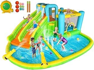 bouncy castle with pump extra large bouncy castle with slide 545 x 365 x 218 cm children's inflatable bouncy castle for adults/children,green