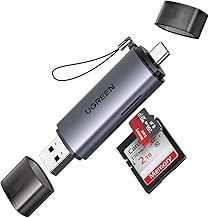 UGREEN USB SD Card Reader, USB C & USB 3.0 Memory Card Reader for SD/Micro SD/UHS-I/SDXC/SDHC/TF, Compatible with iPhone 16 Pro/Pro Max, MacBook Pro, iPad Pro, Galaxy S24