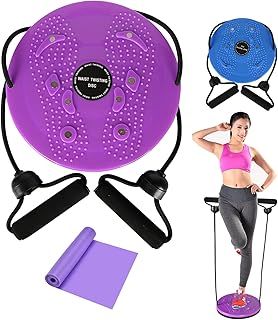 Waist Sculptor Machine Twister with Handles, Waist Trainer Twisting Disc Board with Ropes, Twist and Shape Exercise Machine for Women, Exercise Equipment for Home Use With 1 Resistance Band