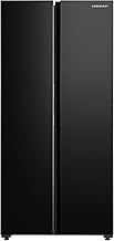 CSBS460BK 177.5cm Freestanding American Side-by-Side Fridge Freezer in Black - 460 Litre Capacity - 2 Doors - Frost Free - Adjustable Temperature Control - Super Freeze Setting