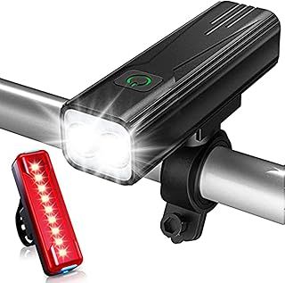 Babacom Bike Lights, Super Bright USB Rechargeable Bicycle Lights, 5 Adjustable Lightness Cycling Front Light & Rear Light for Cycling Safety with IPX5 Waterproof & 6-50 Hours Running Time