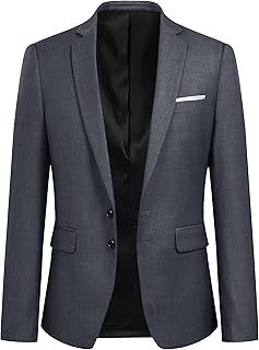 Mens Blazer Slim Fit 2 Button Formal Casual Suit Jacket Wedding Tuxedo Jackets