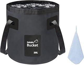 12L 20L Premium Folding Water Bucket, Outdoor Sports Lightweight Portable Collapsible Bucket for Camping Traveling Picnic Hiking Fishing Boating Gardening Car Washing