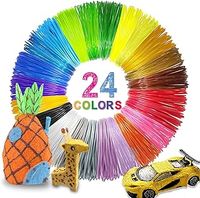 24 Colors 3D Pen Printing Filament 1.75mm PLA Material 3D Pen Printer Filament Refill, Each Color 10FT Total 240FT 3D Support Most of 1.75mm PLA 3D Pen and Printer for Kids and Adults