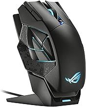 ASUS ROG Spatha X Wireless Gaming Mouse, 24 GHz/Wired USB, 19,000 DPI Optical Sensor, 12 Programmable Buttons, RGB, Swappable Switch Design, Micro Switches, Magnetic Charging Stand, Black