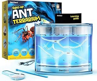 Light-up Terrarium Kit for Kids – LED Ant Habitat with Nutrient Rich Gel - Watch Ants Dig Tunnels - Nature Learning, Science Toys, Experiment Gift for Boys & Girls