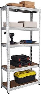 House of Home - Heavy Duty Garage Shelving Unit - Industrial Strength Shelf Unit Racking with 5 MDF Shelves, Ideal for Garage, Shed, Warehouse Storage 875 kg Max Load 70 x 30 x 150cm