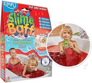 Slime Baff Red from Zimpli Kids, 1 Bath or 4 Play Uses, Magically turns water into gooey, colourful slime, Educational Stress Relief Slime Toy for Girls & Boys, Children's DIY Slime Kit