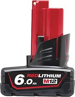 Milwaukee M12B6 12v 6.0Ah Red Lithium-ion Battery,4 x 4 x 10 cm