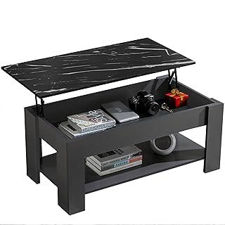 Coffee Table With Storage, Lift Up Coffee Tables for Living Room, Wooden Coffee Table With 1 Shelf Large Hidden Storage Modern Rectangular Sofa End Lift-Top Tea Table Furniture
