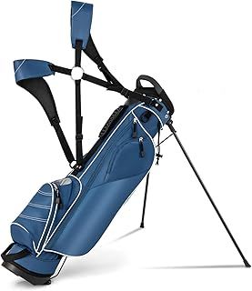 COSTWAY Golf Stand Bag, Lightweight Golf Cart Bags with 4 Way Dividers, Adjustable Dual Straps and 4 Pockets, Easy Carry