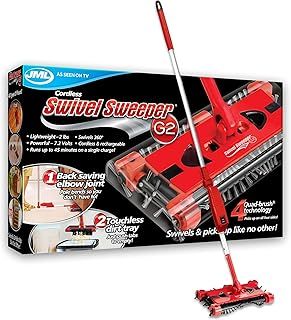 JML Cordless Vacuum Cleaner - Battery Powered Swivel Sweeper Hand Held Upright Floor Cleaner - Rechargeable, Lightweight, Bends Under Furniture - Small Vacuum Cleaners, Easy Use, 360 Degree Swivel