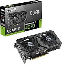 ASUS Dual GeForce RTX 4070 EVO OC Edition 12GB GDDR6X (SFF-ready, PCIe 4.0, 12GB GDDR6, DLSS 3, HDMI 2.1a, DisplayPort 1.4a, Axial-tech fan design, 0dB tech, Dual BIOS, Supports 4K & 8K HDR) Black